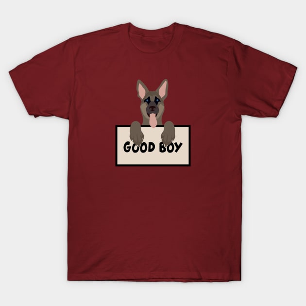 German shepherd good boy vector T-Shirt by ballooonfish